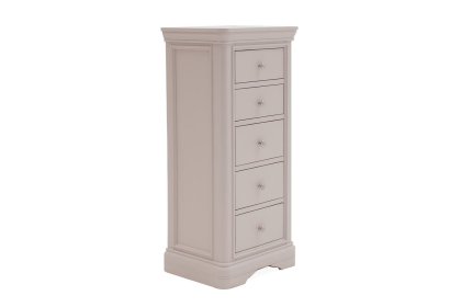 Mabel Wooden 5 Drawer Chest in Painted Taupe Finish
