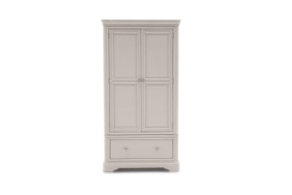 Mabel Wooden 2 Door Wardrobe in Painted Taupe Finish