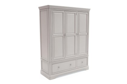 Mabel Wooden 3 Door Wardrobe in Painted Taupe Finish