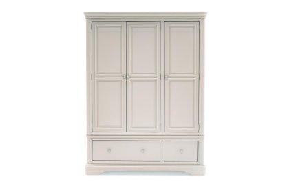 Mabel Wooden 3 Door Wardrobe in Painted Taupe Finish