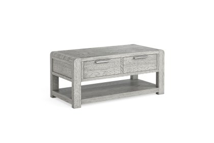 Amsterdam Washed Grey Oak 2 Drawer Coffee Table