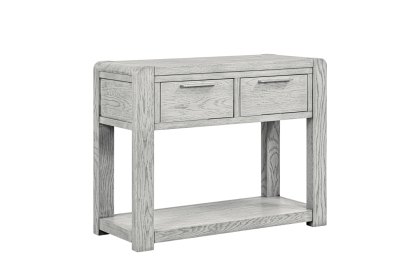 Amsterdam Washed Grey Oak 2 Drawer Console Table