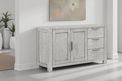 Amsterdam Washed Grey Oak 2 Door Sideboard