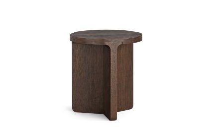 California Dark Oak Round Side Table