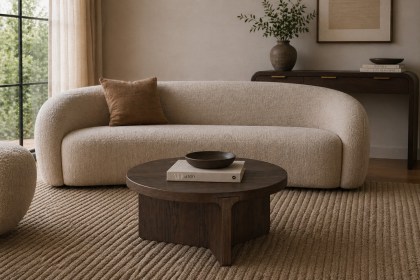 California Dark Oak Round Coffee Table