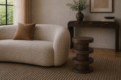 California Dark Oak Bobbin Side Table
