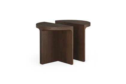 California Dark Oak Half Moon Nest of Tables