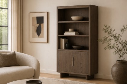 California Dark Oak Display Cabinet