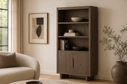 California Dark Oak Display Cabinet