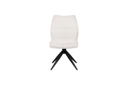 Deigo 180° Swivel Dining Chair in Beige Fabric