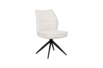Deigo 180° Swivel Dining Chair in Beige Fabric