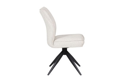 Deigo 180° Swivel Dining Chair in Beige Fabric