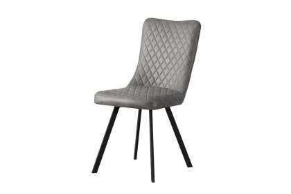 Mexico Dining Chair in Grey Soft Faux Suede