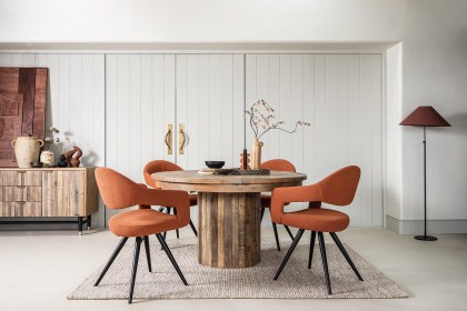 Nixon Reclaimed Wood 135-185cm Round Extending Dining Table