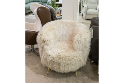 Ex-Display Liskeard - Lambs Wool Curved Accent Chair
