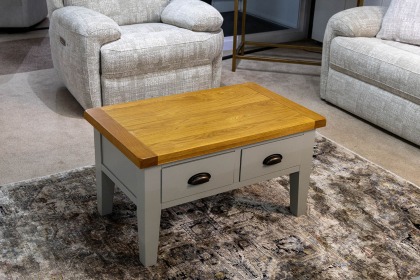 Ex-Display Liskeard - Wexford Painted Oak Grey Storage Coffee Table