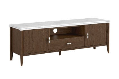 Florence Walnut Stained Oak 150cm Large TV Unit with Marble Top