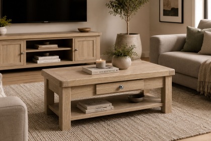 Normandy White Wash Coffee Table Normandy White Wash Coffee Table