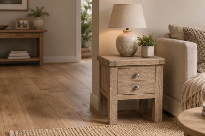 Normandy White Wash Lamp Table