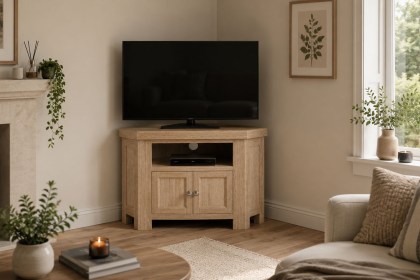 Normandy White Wash Corner TV Unit