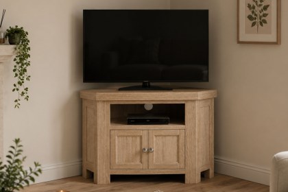 Normandy White Wash Corner TV Unit