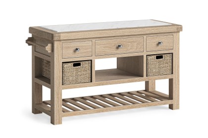 Normandy White Wash Large Kitchen Island