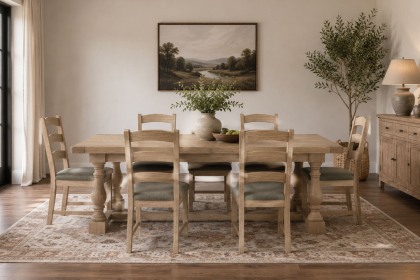Normandy White Wash Large Ext 200-245cm Trestle Dining Table