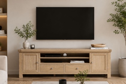 Normandy White Wash 218cm Large TV Media Unit