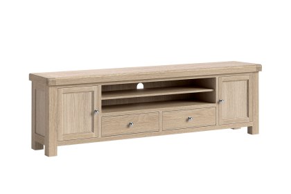 Normandy White Wash 218cm Large TV Media Unit