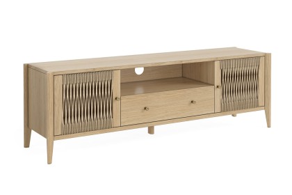 Sicily Oak 160cm Weave Large TV Unit