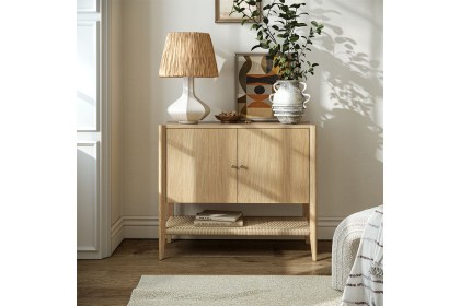 Sicily Oak 95cm Weave Small Sideboard