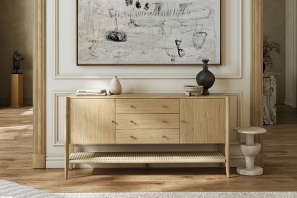 Sicily Oak 165cm Weave Large Sideboard