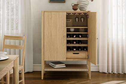 Sicily Oak Bar Drinks Cabinet