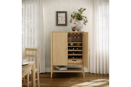 Sicily Oak Bar Drinks Cabinet