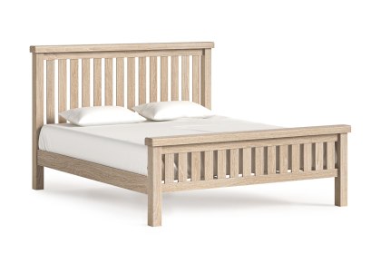 Normandy White Wash Slatted Bed Frame