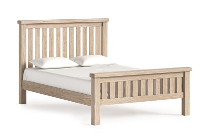 Normandy White Wash Slatted Bed Frame
