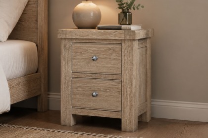 Normandy White Wash Bedside Table Normandy White Wash Bedside Table