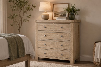 Normandy White Wash 2 Over 3 Chest of Drawer Normandy White Wash 2 Over 3 Chest of Drawer