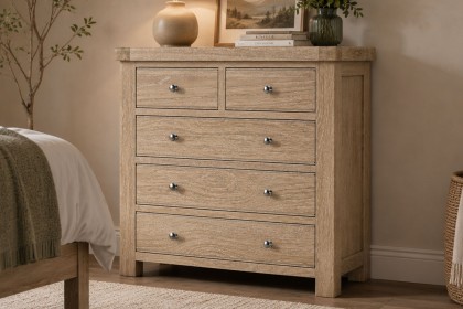 Normandy White Wash 2 Over 3 Chest of Drawer Normandy White Wash 2 Over 3 Chest of Drawer