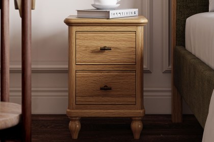 Verona Oak Slim Bedside Table