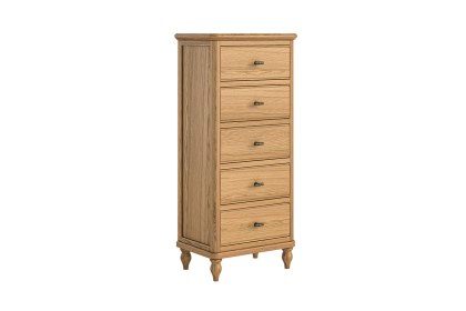 Verona Oak Narrow Tallboy Chest of Drawers