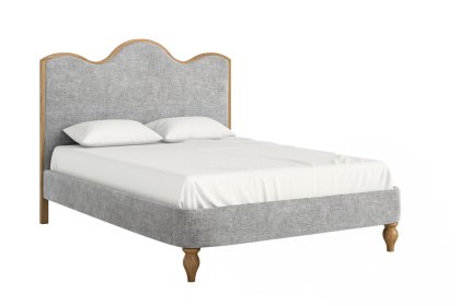 Verona Oak Grey Upholstered Bed Frame