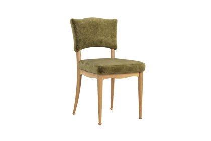 Verona Oak Ivy Dining Chair in Olive Green Fabric