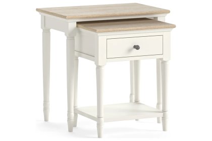 Provence Painted Off-White Oak Nest Of Tables