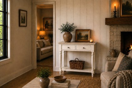 Provence Painted Off-White Oak Console Table