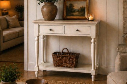 Provence Painted Off-White Oak Console Table