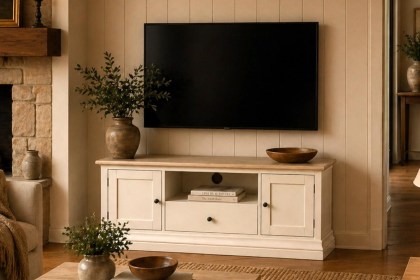 Provence Painted Off-White Oak Large 120cm TV Unit