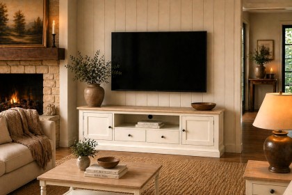 Provence Painted Off-White Oak Extra Large 180cm TV Unit