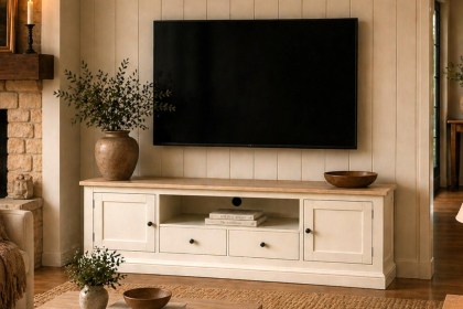 Provence Painted Off-White Oak Extra Large 180cm TV Unit