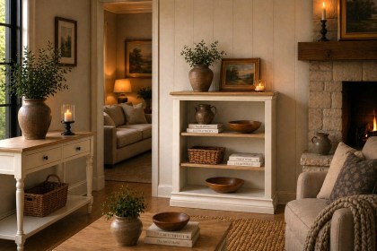 Provence Painted Off-White Oak Low Bookcase